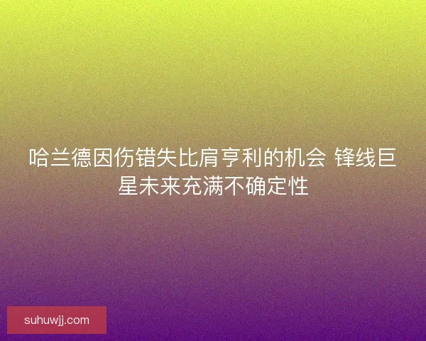 哈兰德因伤错失比肩亨利的机会 锋线巨星未来充满不确定性
