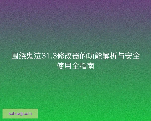 围绕鬼泣31.3修改器的功能解析与安全使用全指南