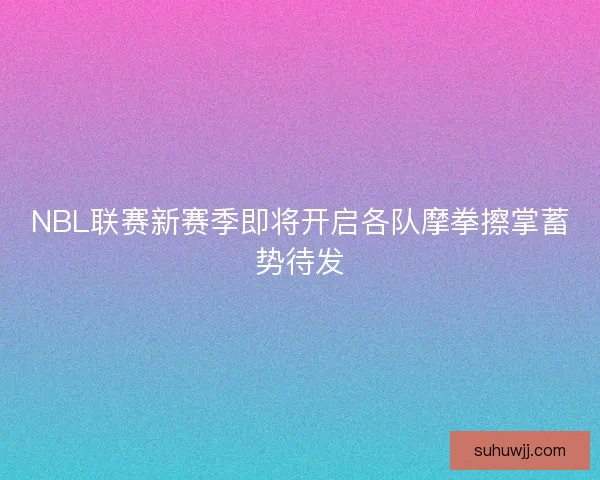 NBL联赛新赛季即将开启各队摩拳擦掌蓄势待发